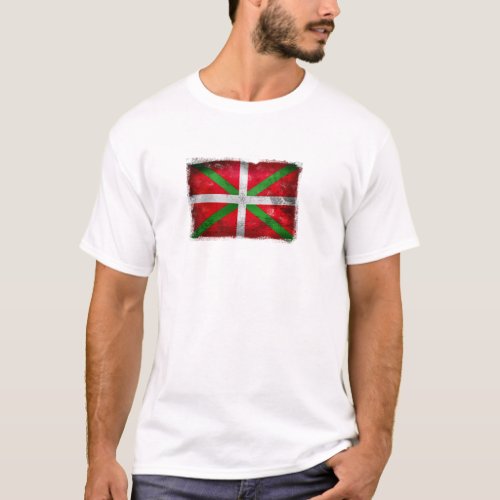 Distressed style Basque flag Ikurria T_Shirt