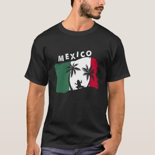 Distressed Style Mexico Frog Present Mexico  T_Shirt
