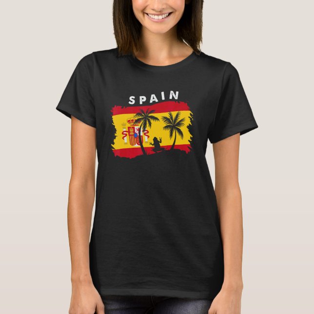 Distressed Style Spain Frog Present Spain T-Shirt (Front)