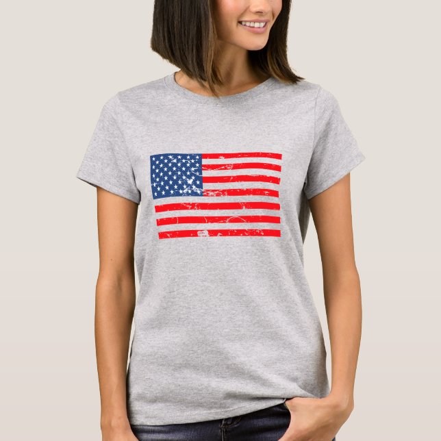 Distressed style USA flag T-Shirt (Front)