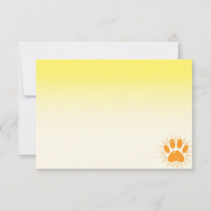 Distressed Sunbeam Dog Paw Drawing Cream Off White Note Card