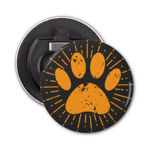 Distressed Sunbeam Dog Paw Print Bottle Opener