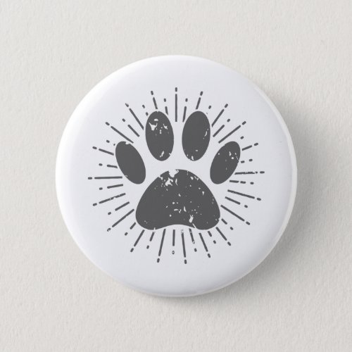 Distressed Sunbeam Dog Paw Print Button