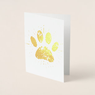 Distressed Sunbeam Dog Paw Print Foil Card