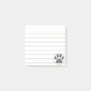 Distressed Sunbeam Dog Paw Print Lined 3x3 Post-it Notes