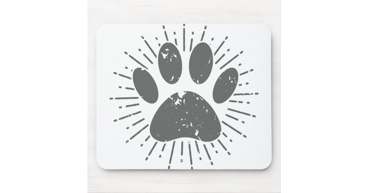 rester kok bekræft venligst Distressed Sunbeam Dog Paw Print Mouse Pad | Zazzle.com