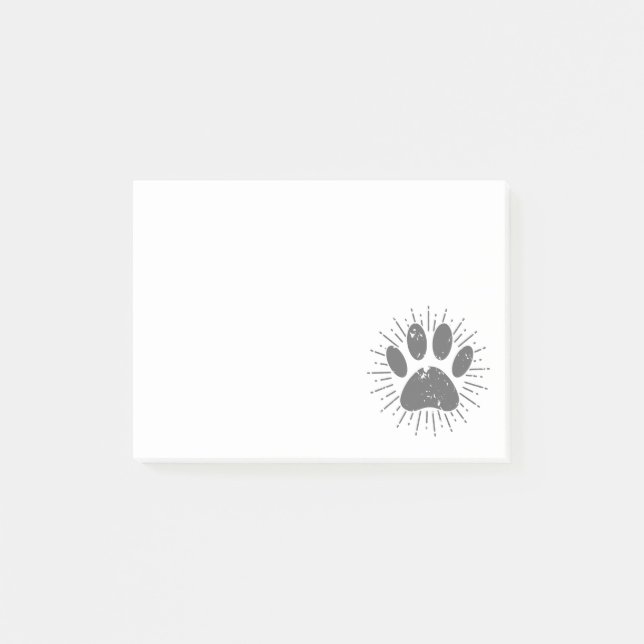 Distressed Sunbeam Dog Paw Print Post-it Notes (Front)