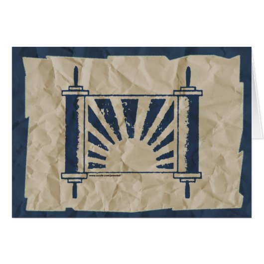 Distressed Sunrise Torah Wrinkled Paper in Blue (Front Horizontal)