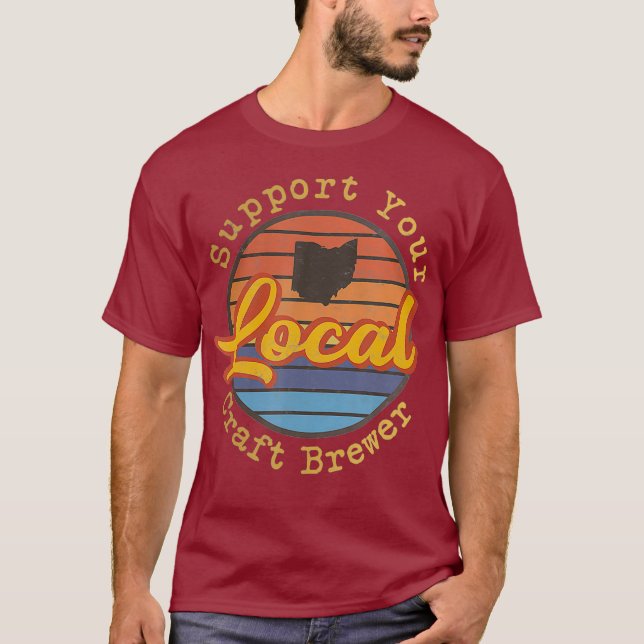 Distressed Support Your Local Craft Brewer Beer T-Shirt (Front)
