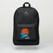 Distressed Surf Style Waves And Sun Personalized Port Authority® Backpack at Zazzle