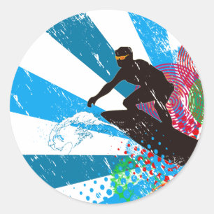 Distressed Surfer Paradise Sticker