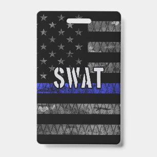 Distressed SWAT Police Flag Badge