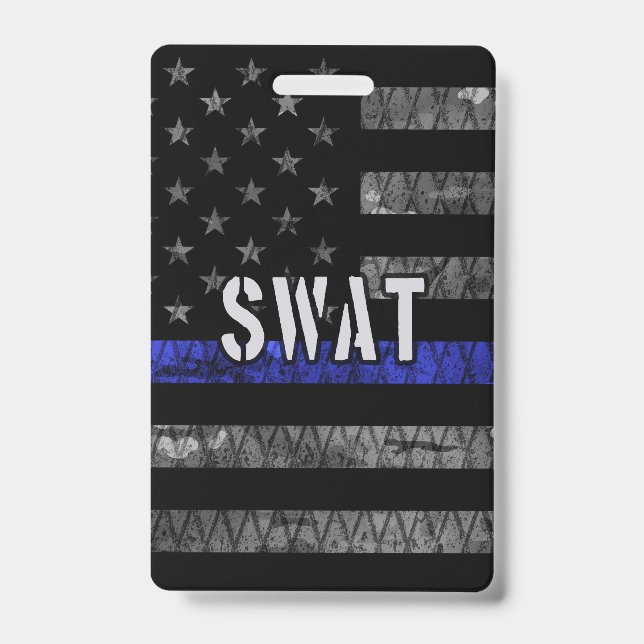 Distressed SWAT Police Flag Badge (Front)