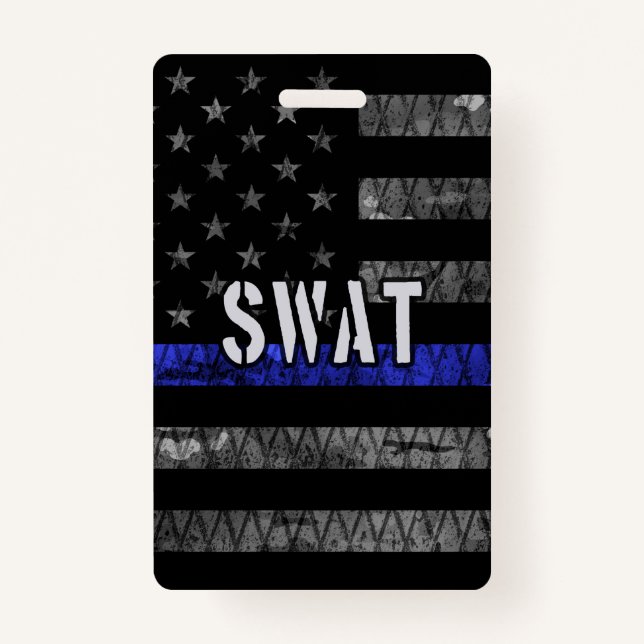 Distressed SWAT Police Flag Badge (Front)