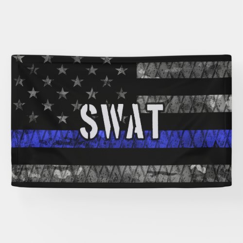 Distressed SWAT Police Flag Banner