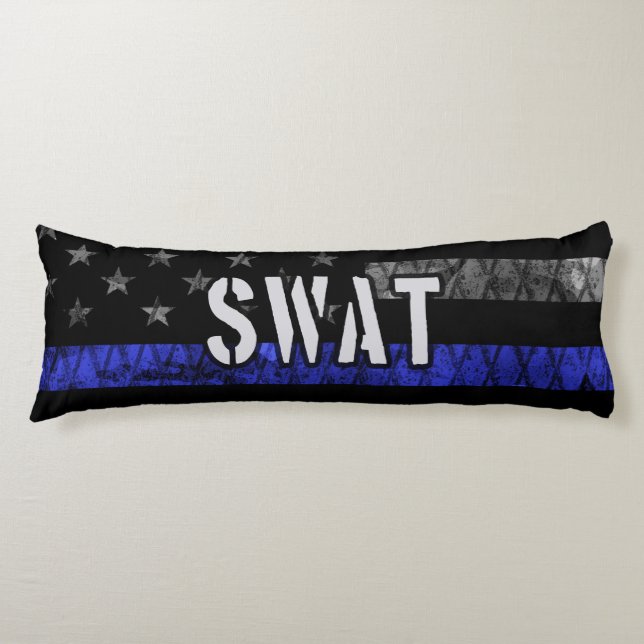 Distressed SWAT Police Flag Body Pillow (Front)