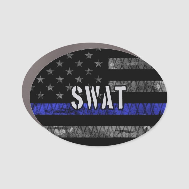 Distressed SWAT Police Flag Car Magnet (Front)