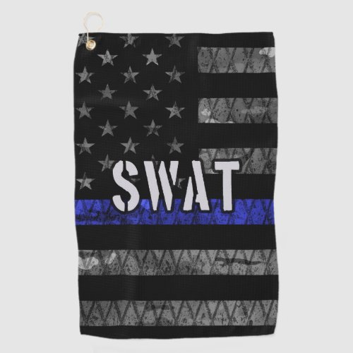 Distressed SWAT Police Flag Golf Towel