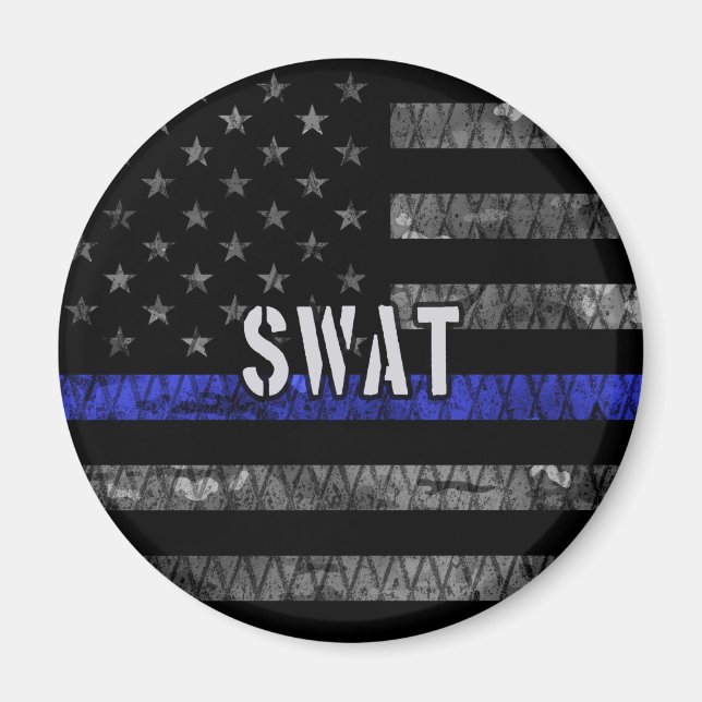 Distressed SWAT Police Flag Magnet (Front)