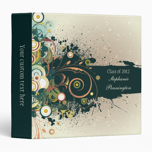 Distressed swirls graduation memory book binder (Front/Spine)