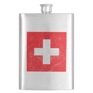 Distressed Switzerland Flag Hip Flask