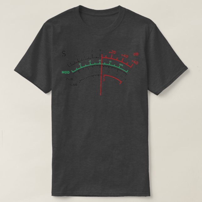 Distressed SWR Meter Amateur Ham Radio T-Shirt (Design Front)