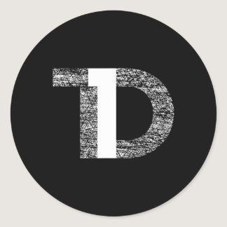 Distressed T1D Type One Diabetes Awareness  Classic Round Sticker