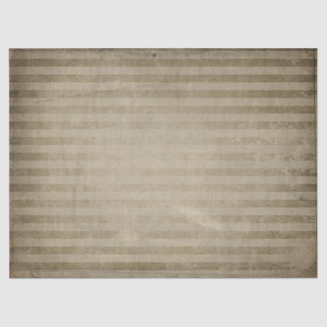 Distressed Tan Stripes Decoupage Tissue Paper (Front)