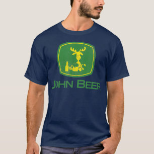 Distressed Tees Funny Tractor John Beer Deer