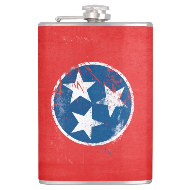 Distressed Tennessee Flag Flask (Front)
