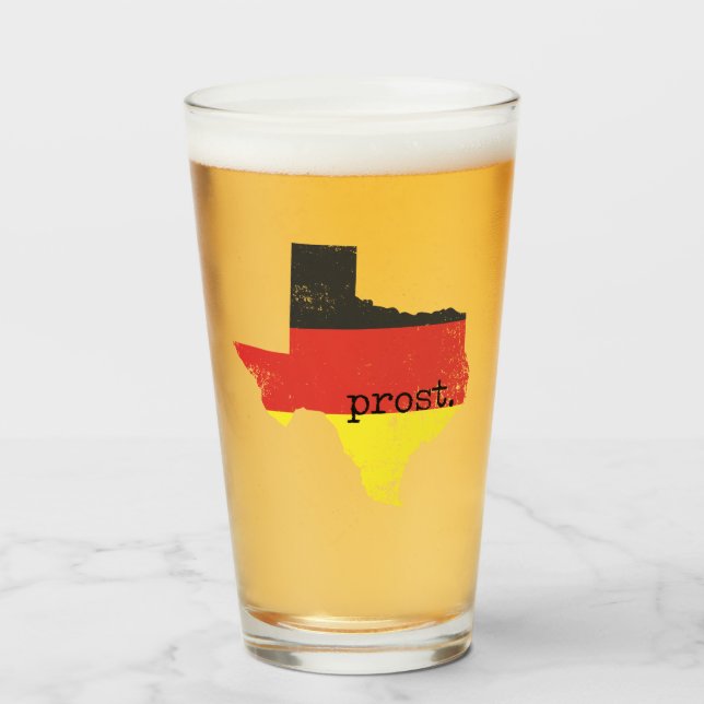 Distressed Texas German Flag Prost Glass (Front Filled)