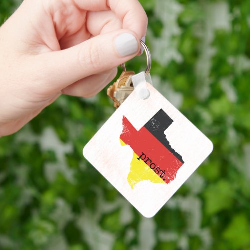 Distressed Texas German Flag Prost Keychain