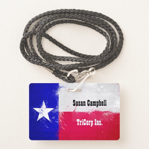 Distressed Texas State Flag Badge