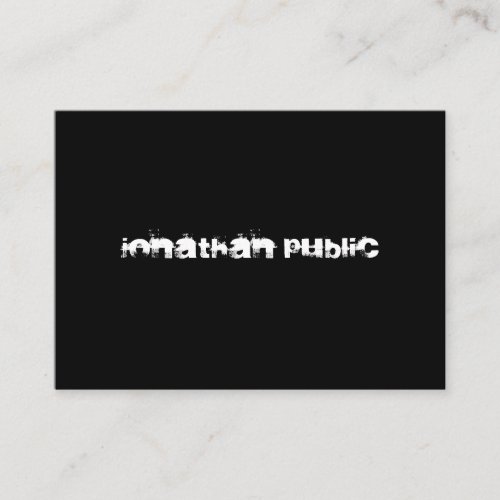 Distressed Text Black And White Modern BW Elegant Business Card