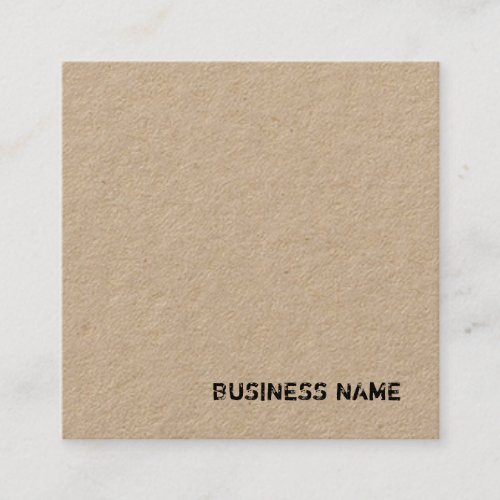 Distressed Text Classic Real Kraft Paper Template Square Business Card