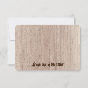 Distressed Text Elegant Wood Board Plank Look Note Card