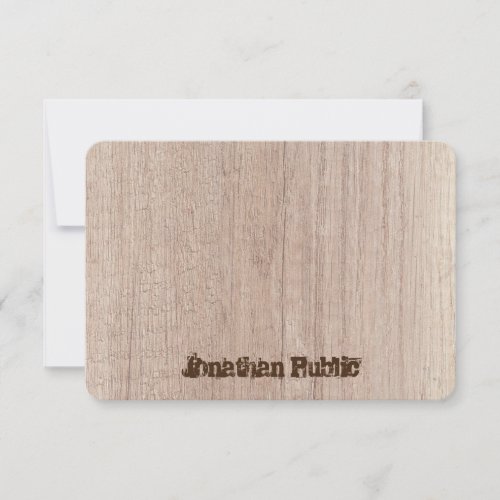 Distressed Text Elegant Wood Board Plank Look Note Card