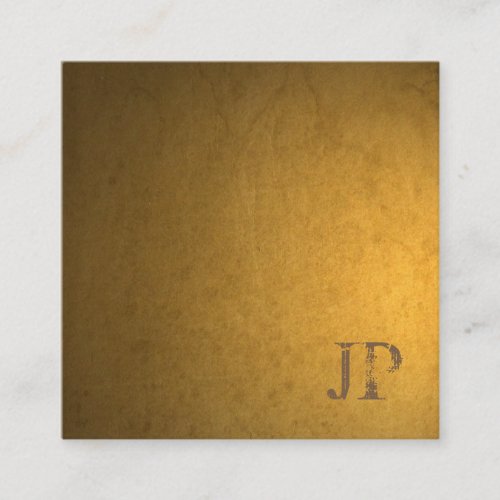 Distressed Text Font Monogram Template Luxurious Square Business Card