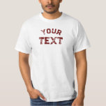 Distressed Text Modern Template Mens Basic Ringer T-Shirt<br><div class="desc">Distressed Text Add Your Text Name Here Modern Elegant Template Mens Basic Value White Red T-Shirt.</div>