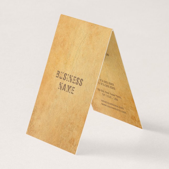 Distressed Text Nostalgic Old Paper Look Elegant Business Card (Front)