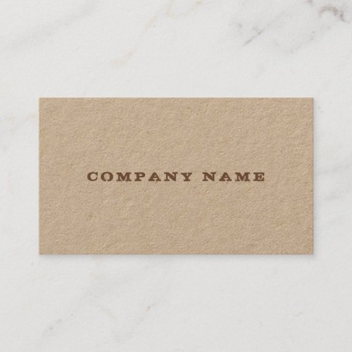 Distressed Text Template Luxury Real Kraft Paper Business Card