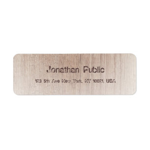 Distressed Text Wood Board Look Template Return Label