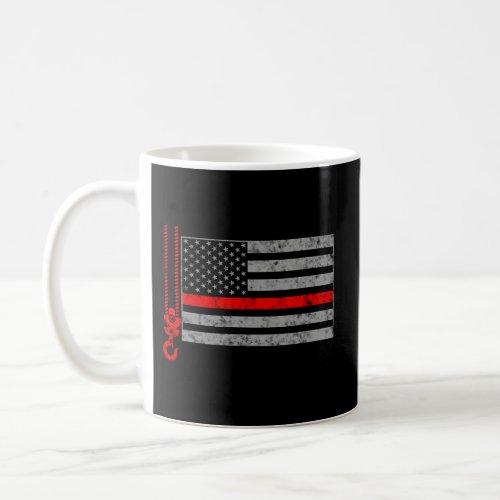 Distressed Thin Red Line American Crane Operator F Coffee Mug