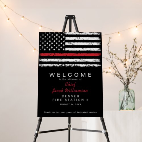 Distressed Thin Red Line American Flag Welcome Foam Board
