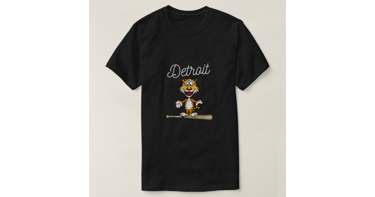 Distressed Tiger Mascot Tshirt Cool Detroit Tiger Design