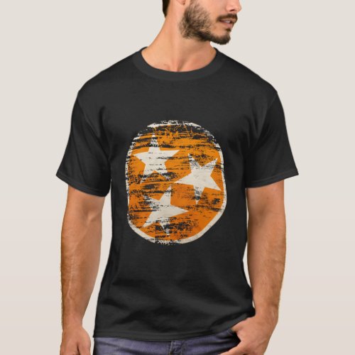 Distressed Tn Orange White State Flag Tennessee T_Shirt