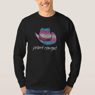 Distressed Transgender Proud Cowgirl Hat Trans Pri T-Shirt