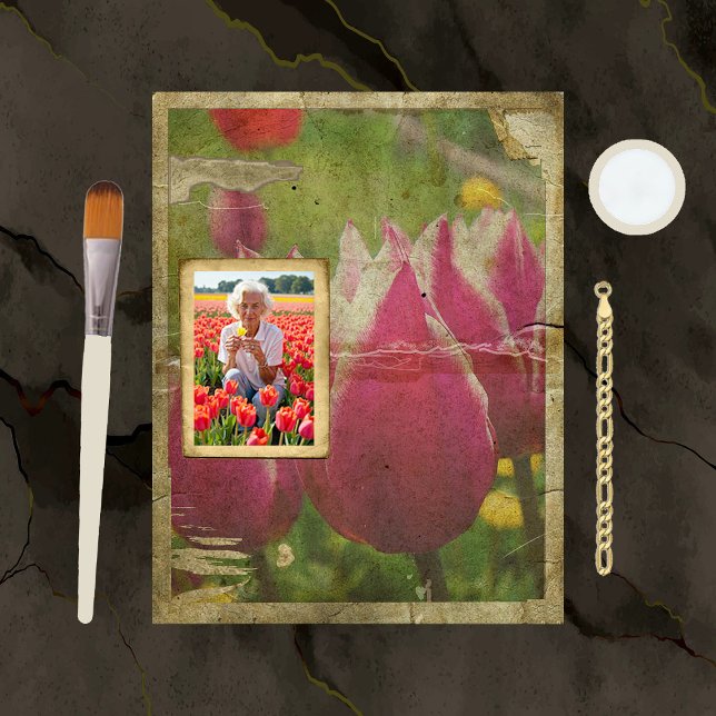 Distressed Tulips Scrapbook Paper (Creator Uploaded)