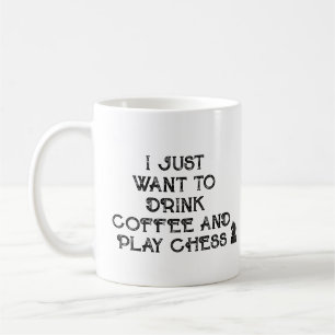 Distressed Typography Chess Player Gift Mug