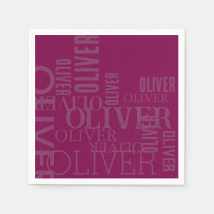 Distressed Typography Wine Napkins